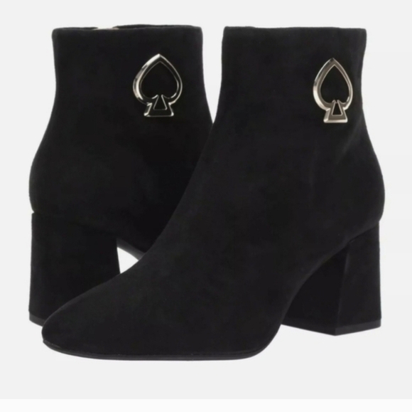Kate Spade Women Alihandra Black Suede Ankle Boots Shoes Sz 9M - Picture 1 of 16